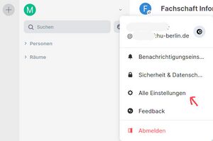 Screenshot: Alle Einstellungen